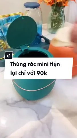 Thùng rác mini có nắp bấm để văn phòng, phòng ngủ tiện lợi #muataitiktok #phukien24k #tienich #TikTokPromote #thungrac #thungracmini 