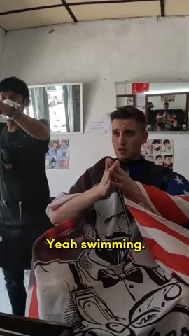 $2.30 Haircut in Hang Dong, Thailand 🇹🇭 #travel #thailand #chiangmai #traveltiktok #haircut #barber #travelvlog 
