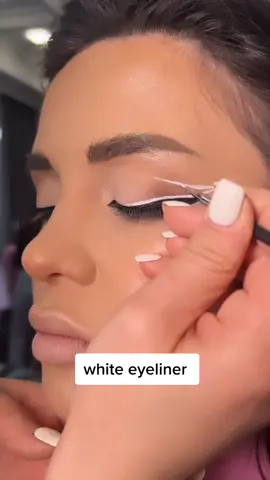 white graphic eyeliner tutorial 🔪🔥💯 #makeuptutorial #glamup #explore #pageforyou #learningwithnk #foryou #viral 