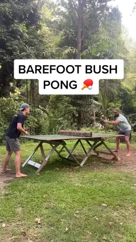 One of our favourite activities out at @tfc.bush1 is barefoot ping pong on the (patent-pending) Bush Court 🏓 🌳 complete with a wooden ‘net’ to bounce off mid-play!  👣 Studies have shown that table tennis can stimulate neuroplastic changes in various brain networks, including motor areas, visual cortex, and frontal regions 🧠 basically it makes your nervous system more adaptable!  👣 Plus getting your shoes off means you’re getting all the natural sensory input and texture from the ground through your feet 🦶not to mention all the benefits of play, time in nature and human connection - it’s really the ultimate stack!  #thefootcollective #BarefootBushPong #FootFunctionMatters #NatureInspiredPlay #UnlockYourPotential #play #fun #bushpong #tfcfootnerds #foothealth #fyp 