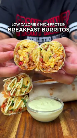Easy Low Calorie & High Protein Meal Prep Breakfast Burritos🌯 Ingredients: (Creamy Avocado Sauce) 180g Low Fat Greek Yoghurt 1/2 Avocado 1/2 Lime (juice) 2 Tsp Garlic & Herb Seasoning Water (around 100ml - blend & add more if needed) Burritos: 80g Diced Short Cut Bacon (or Turkey bacon) 4 Chicken Sausages (skin off - I used sundried tomato flavoured chicken sausages) 6 Eggs & 150g Egg Whites (whisked - or just regular eggs) Salt 4 Tortillas (Woolworths Soft White Tortillas) #burrito #breakfastburrito #breakfastideas #mealprep #lowcalorie #highprotein #EasyRecipe #healthyrecipes #Fitness #weightloss 