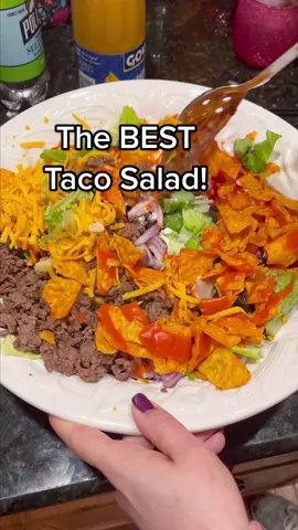 The dressing at the end is the best secret to this! Tastes like @tacobell’s dorito taco #tacosalad #tacotime #tacorecipe #saladsoftiktok 