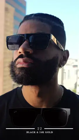 22 Black & 24K Gold Sunglasses 