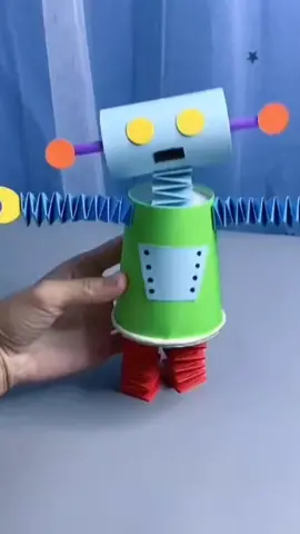 making beautiful robot with paper l Amazing robot l kids project#craftideas #papaercraft #foryou #fouyoupage #creativity #viral #creation #shortvideofbreels #robot #papaercraft 
