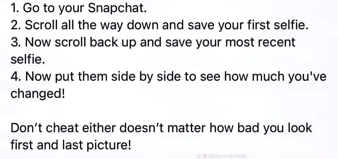 So much has changed 😮‍💨  #snapchat #firstselfie #lastselfie #savedselfies #trending  