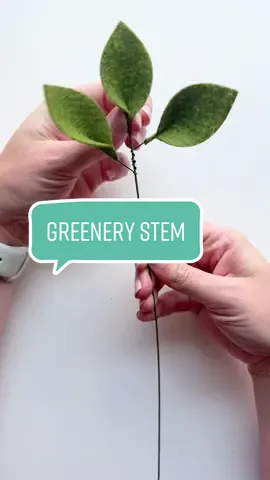 This is my favorite way to make a greenery stem! Let me know if you need help with the leaf shape. I use 18 gauge wire for the main stem and 22 gauge wire for the small stem that I wrap around. 😃 #feltflowerbouquet #feltgreenery #feltflowertutorial #floralwire