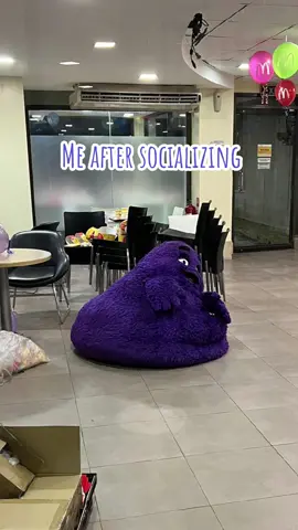 When my social battery is drained 😪  #Grimace #mascot #mcdonalds 