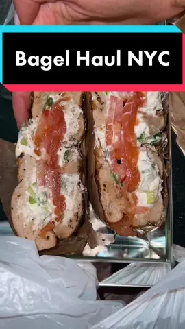 Cream cheese abduction. #bestbagelnyc #nycbagels #newyorkbagels #loxbagel 