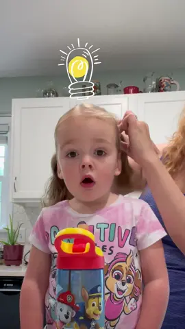 Morning routine! Featuring chocolate milk and piggy tails.  #grwm #toddler #dartfam #willowpenelope