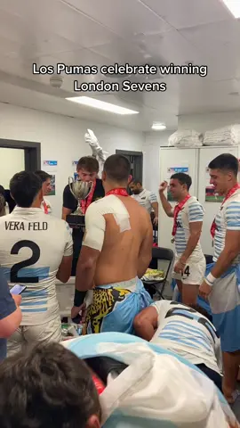 That changing room was rocking! 🇦🇷 #lospumas7s #Argentina #London7s #HSBC7s #celebrate #rugby