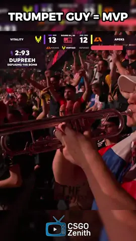TRUMPET GUY = REAL MVP OF PARIS MAJOR 🎺🤣 During the Blast Paris Major 2023 we had the AMAZING trumpet guy playing us some HYPE beats during the matches. It definetly got the crowd roaring!! What do you think? Should we have a trumpet guy at EVERY CSGO Major? #csgo  #csgofunny  #csgomemes  #csgomoments  #csgoclips  #csgohighlights  #csgomajor  #parismajor  #trumpetguy  #csgofunnymoments
