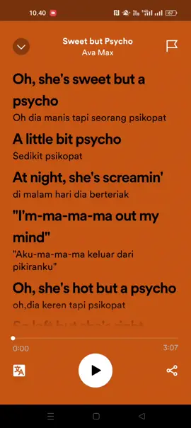 Sweet But Psycho - Ava Max #songlyrics #musiclyricsvideos #englishsongs #rekomendasimusik #kumpulanliriklagu #songwithlyrics #spotifygalau #musikstory #musiclyrics #englishsong #lagutiktok #englishsongslyrics #musikindonesia #songlyricsvideo #storylaguinggris #sweetbutpsycho #AvaMax #viral #fyp 