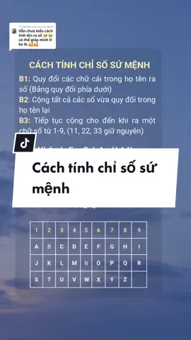 Trả lời @Lily 6868 cách tính chỉ số sứ mệnh #thansohoc #nhansohoc #numberology #LearnOnTikTok 