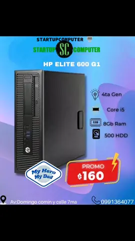 Quieres adquirir un excelente cpu, en un Mega Precio? Tenemos para ti Disponible el CPU  HP ELITEDESK 800 G1 SLIM de 4ta Generación #Delivery #envionacional. Procesador intel Core i5-4590 de 3,3Ghz. 4ta Generación. Memoria Ram de 8Gb. Disco Duró 500 GB HDD. Sistema operativo: Windows 10. Office, Word, Excel. Garantía de 90 Días. Equipo Grado A, Usados traídos de EEUU. Solicitud de foto de los equipos al Dm. Forma de pago: por transferencia, depósito y efectivo. #Laptop #gye #pc #cpu #tecnologia #computacion #procesador #hp #ecuador  #computadora #delivery #laptopusadas #computadorashp #pcusadas #oferta #economica #promocion #regresoaclases