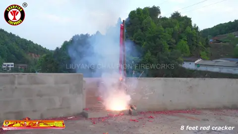 Happy boom red cracker 8 feet. 发财八尺红炮。 Testing in factory. #Chinafireworksfactory #mercun #bungaapi 