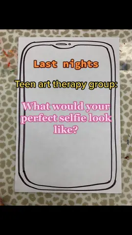 What would your perfect selfie look like? Last night’s teen art therapy group- you can still sign up! @Mindfully Active #arttherapy #investinyourself🦋 #mentalhealthmatters #therapy #teens #group 