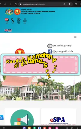 Kaedah Memohon Pekerjaan di Laman e-SPA Kedah  #spakedah #fypp #fyp #kerja #kerjakerajaan #mohonkerja 