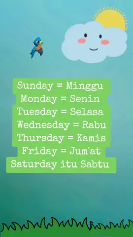 Yuk kita bernyanyi nama-nama hari berbahasa inggris.  #serubermain #gurupaud #bahasainggris 