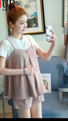 #1 Maternity two piece set short #enaqlo #pregnantset #maternitysuit #maternityset #budolfinds #fypシ 