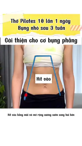 Thở Pilates 10 lần 1 ngày, Bụng nhỏ sau 3 tuần#exercise #loseweigth #workout #homeworkout #giamcanantoan #taptheduc #bungphang #trenmatbao 