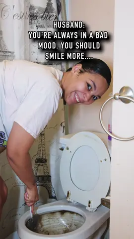 When your husband always say you in a bad mood 😒 #smile #mood #marriedlife #relateable #mad #cleaning 