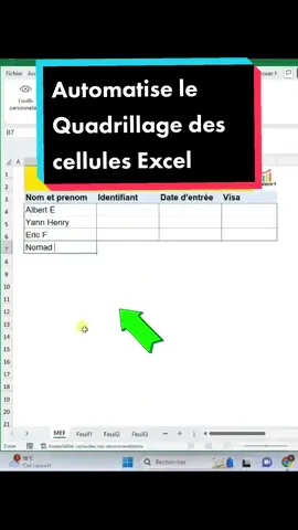 😲 Automatise le quadrillage de tes cellules #Excel #fyp #tutoriel   #astuce Mise en forme conditionnelle 