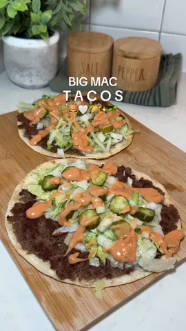 Big mac in a taco form!!! This trend is seriously so good!! You guys have to try it! 🍔🌮 #bigmactacos #bigmacsauce #tacos #tacotime #trendingfood #foodtrend #foryoupage #viralvideo #mcdonaldshacks #homemadefood #copycatrecipe 