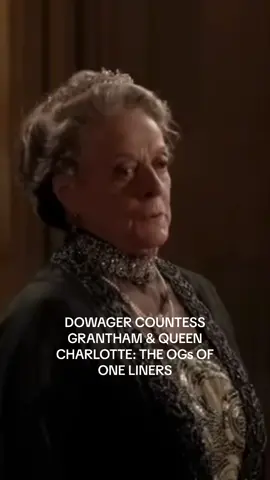 What I would give to see these Dowager Countess Grantham and Queen Charlotte in the same room together! I feel as if they would be a team for sure💯 #queencharlotte #queencharlottebridgerton #queencharlotteabridgertonstory #downtonabbey #dowagercountessofgrantham #goldarosheuvel #maggiesmith 
