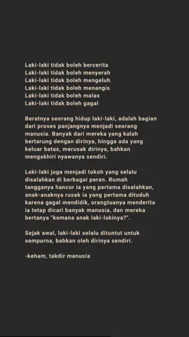 sejak awal laki-laki memang harus dituntut untuk sempurna bahkan oleh dirinya sendiri #storytime #fyp #motivasidiri 