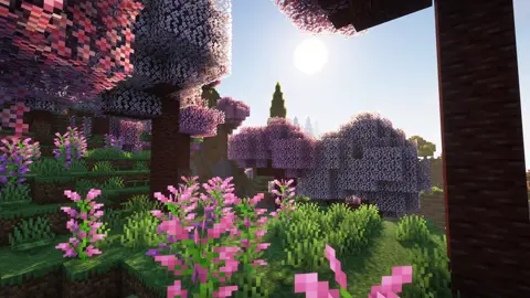 Disfruta del paisaje color rosa, #foryou #parati #paisajes #Minecraft 