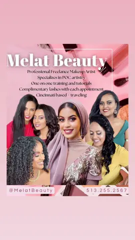 Hey TikTok family! Wanted to let you all know that i’m taking makeup clients for the summer. Follow my beauty page on Instagram and DM to book your appointments. Cincinnati based but will be traveling quite a bit this summer and taking clients in all the cities I’ll be visiting for weddings, baby showers, grad parties, Waela, and Tigray festival. Thank you all for your support as i expand my business. 💞 #MelatBeauty #MakeupByMelat #TigrayTikTok #TigrayanMakeupArtist #SupportTegaruBusinesses 