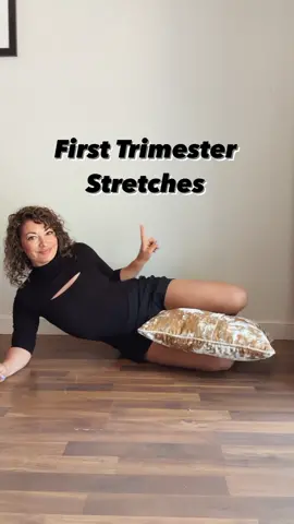 Just to name a few stretches + benefits! I typically see my students start in the second trimester due to fatigue and nausea but there are stretches you can do that help with both of these symptoms! #firsttrimester #pregnant #pregnancystretches 