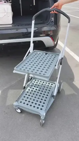 Folding double-decker shooping cart. #shoppingcart #folding #lifehacks #shoppingtime #tiktokmademebuyit #fypシ 