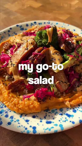 Miso Sweet Potato Protein Bowl @sophsplantkitchen  I had something similar to this in cafe in Porto last year and haven’t been able to stop making it since. It’s perfectly balanced, super tasty and high in #plantprotein.  Also i recorded this VO in a toilet at Lisbon airport so sorry if its not giving.  Full recipe is on my Insta page 💚 #veganfyp #plantbased #wholefoodsplantbased #salad 