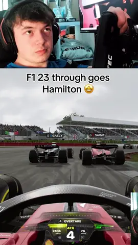 F1 23 through goes Hamilton! #f1tiktok #f1 #simracing #motorsports #ferrari #overtake #f12023 #f1esports #f12023game 