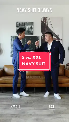 Navy Suit 3 ways for every BODY with @Jeff Yamazaki which look are you going with? #fyp #menswearfashion #mensfashiontips #TikTokFashion #bigboytiktok 