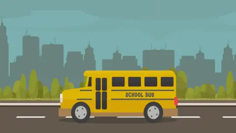 school bus animation