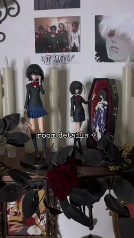I like to put alot details in my room, as you can tell 🖤  #RoomTour #vkei #malicemizer #pinterest #anime   #targetaudience #deskinspo #mana #misakimei #aesthetic #roomdetails #roominspo #lolitafashon #visualkei 