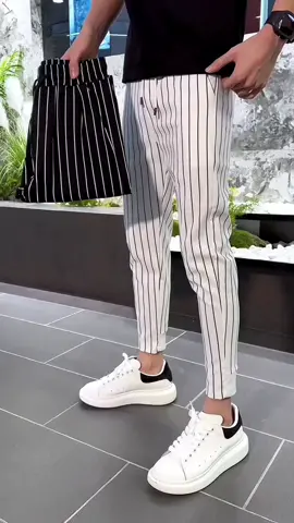 #Men's new fashion Joker striped slacks#Wear a youthful and energetic style#Who wears it looks good.#Xiaodian Suixintui#Fabric #jogging pants