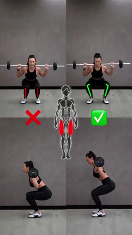 BARBELL SQUAT Wrong ❌ vs Right ✅ #fitnesstips #workouttips #LearnOnTikTok #foryou