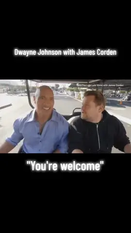 Dwayne Johnson with James Corden singing 