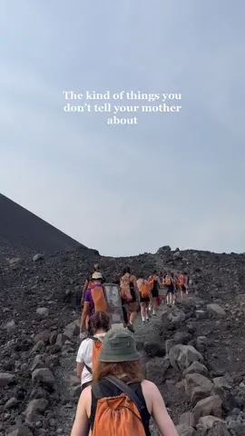 Volcano boarding in Leon, Nicaragua 🌋 #centralamericatravel #travelvlog #solofemaletraveler  #volcanoboardingnicaragua #bucketlist 