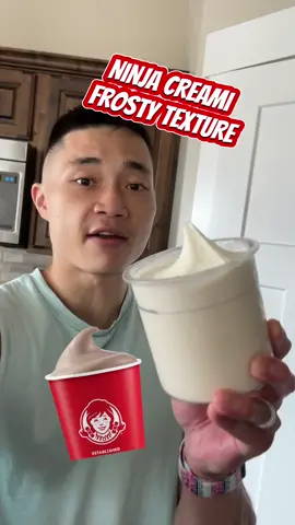 Ninja Creami @Wendy’s Frosty texture every time for your protein ice cream! Every once in a while, I may have to respin. Depending on the temp of your freezer, you may need to leave the creami in the hot water for shorter/longer than 5 minutes. Best part about this is not having to scrape the icy sides. #ninjacreami #wendys #frosty #proteinicecream #creamitips #creamitiktok #proteindessert #ninjacreamitips @NinjaKitchen 