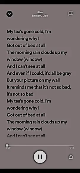 Stan - Eminem, Dido #5minuteaudio #spedup #spedupsounds #songlyrics #spotify #stan #eminem #dido  