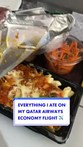 @Qatar Airways really kept my belly fed and my thirst quenched chile! #qatarairways #qatarairwaysreview #qatarairwayseconomyclass #qatarairwaysfood #planefoodreview #planefoodtiktok 