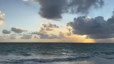i thank my jet lag for allowing me to have woken up at 5am and witness this.   #sunrise #beautifulmoment #beach #travel #aesthetictravel #cinematography #iphonecamera #goodvibes #memories #ocean 