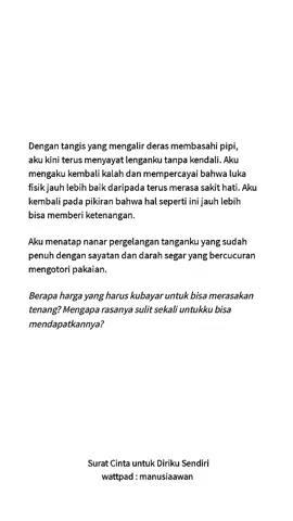 ❤️‍🩹 #suratcintauntukdirikusendiri #wattpad #wattpadrekomendasi #wattpadforyou #wattpadindonesia #wattpader #wattpadtiktok #wattpadstory #wattpadstories #wattpadromance  #youdrewstarsaroundmyscars #mentalillness #MentalHealth #foryou #quotes #toxicrelationship #taylorswift  #penerbitskuad #sadvibes 