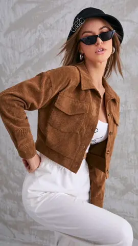 CORDUROY CROP JACKET! 🤩✨ #fypシ #foryoupage #corduroy #jacket #cropjacket #brownjacket #aesthetic #ootdforwomen #womenfashionideas #highlyrecommended #fashion #goodquality #bestseller #trendingvideo #mustbuy #tiktokfinds 