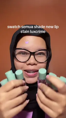 swatch semua new lip stain nya luxcrime #luxcrime #racunluxcrime #brandofthemonth 