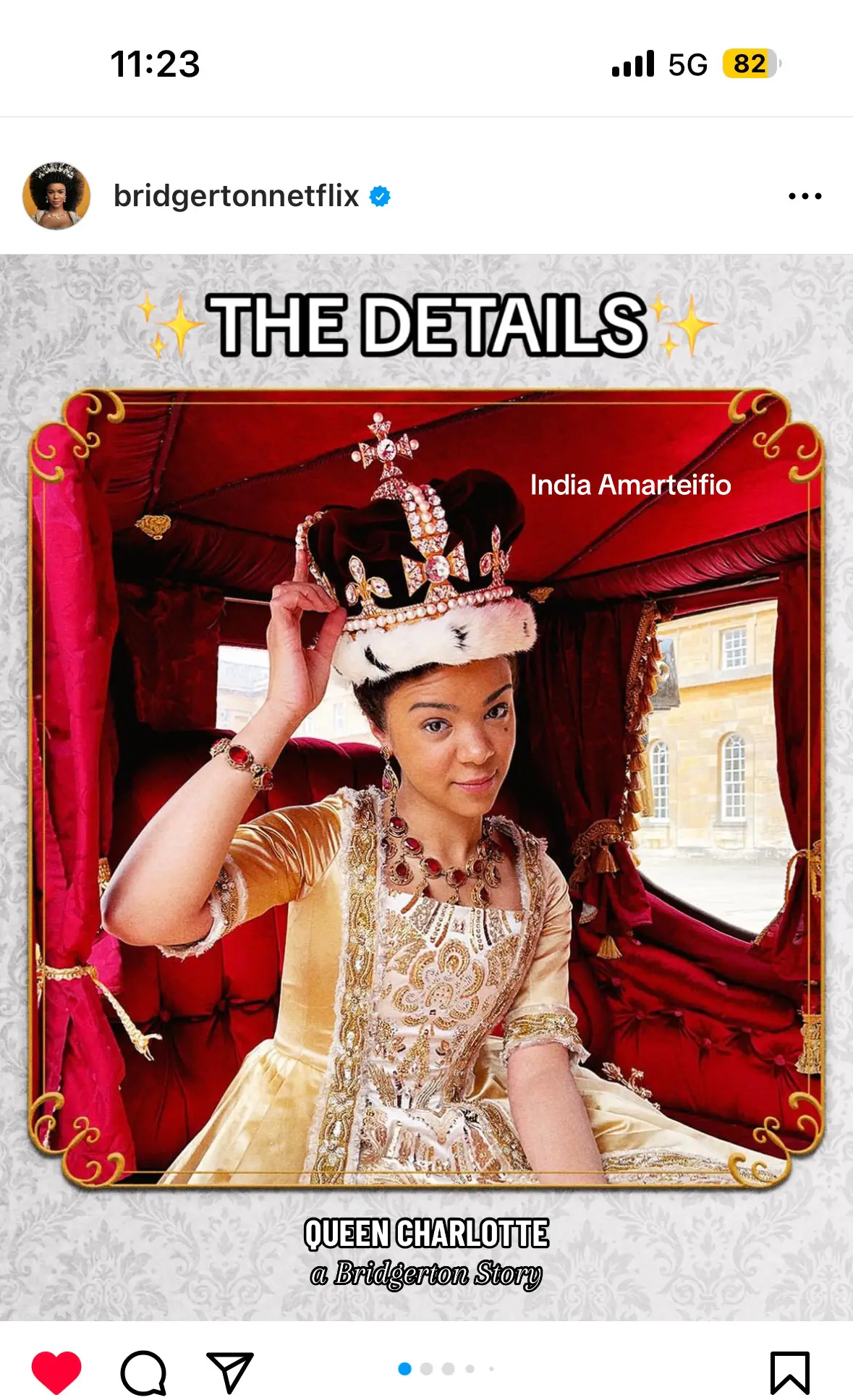 Queen Charlotte truly shone because of the amazing attention to details! From the costumes to the set design, it is incredible! #queencharlotte #queencharlotteabridgertonstory #queencharlottebridgerton #indiaamarteifio #coreymylchreest #arsemathomas #tunjikasim #goldarosheuvel 